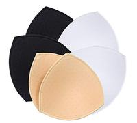 TopBine 3 pares de sujetador, copas de bikini, almohadillas push-up, sujetador deportivo extraíble, forma triangular, 3 colores, Large