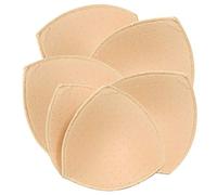 TopBine 3 pares de sujetador, copas de bikini, almohadillas push-up, sujetador deportivo extraíble, forma triangular, beige, Large