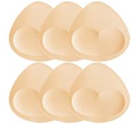 TopBine Almohadillas de Sujetador extraíbles Insertos de Sujetador de Copas Deportivas cómodas para Mujer, Inserto de Sujetador para Bikini Top Traje de baño, 3 Corazones Beige L