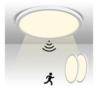 TOPBOS Plafón LED Techo con Sensor Movimientoy y Sensor Crepuscular, 20W 4000K Lampara Techo con Radar Detector para Habitacion Balcón Pasillo Salon Cocina Baño Garaje,Ø23CM