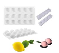 TOPBSFARNY 2 moldes de silicona 3D para hornear pasteles, molde de silicona de mango para hornear pasteles de mousse, molde de postre francés para pastelería, chocolate, helado, forma de mango de