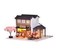 TOPBSFARNY Casa de Muñecas en Miniatura de Madera, Estilo Japonés/Chino, Kit DIY de Villa en 3D, Modelo Creativo, Regalo (Lin Family Provisions)