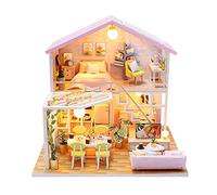 TOPBSFARNY DIY LOFT House - Kit de casa de muñecas 3D con luces LED, movimiento de música, a prueba de polvo, Sweet Time, kit de casa de rompecabezas para adultos