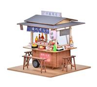 TOPBSFARNY Kit de casa de muñecas en miniatura, casa de muñecas japonesa de sushi, kit de casa pequeña con muebles y luces LED, modelo de construcción de rompecabezas para regalos de cumpleaños de