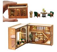 TOPBSFARNY Kit de casa de muñecas en miniatura de madera, muebles 3D y modelo de habitación que puede abrir puertas, idea de regalo creativa para el día de San Valentín, cumpleaños (hora de bagel)