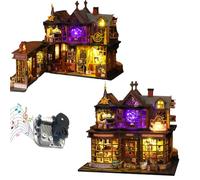 TOPBSFARNY Kit de casa en miniatura, kit de fabricación de casas en miniatura con muebles, kit de casa pequeña para mujeres para construir decoraciones de Navidad, Halloween, regalos para familiares o