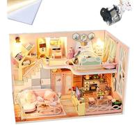 TOPBSFARNY Loft dúplex de madera japonés DIY miniatura casa kit de construcción modelo de arquitectura montada en 3D regalos hechos a mano para familiares y amigos (Historia de flores)