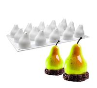 TOPBSFARNY Molde de silicona 3D de melocotón, 8 cavidades de grado alimenticio, antiadherente, para mousse, chocolate, pudín, gelatina, jabón, fabricación de velas