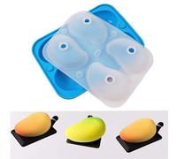 TOPBSFARNY Molde de silicona con forma de mango para tartas, 4 agujeros, pudín de frutas, bandeja de hielo, gelatina, pastelería, helado, mousse, moldes para hornear pasteles