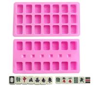 TOPBSFARNY Molde para velas de chocolate, molde de aromaterapia para manualidades, yeso, jabón, decoración del hogar (forma de mahjong)
