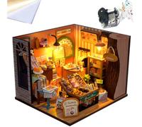 TOPBSFARNY Soporte de madera 3D para libros de puzle, casa de muñecas de madera, kit de construcción con luz LED para adultos, para construir creatividad, regalo de cumpleaños (Bakery Shop)