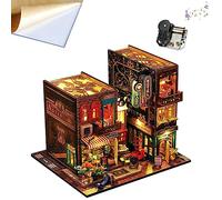 TOPBSFARNY Soporte de madera 3D para libros, rompecabezas de casa de muñecas, sujetalibros de madera, kit de construcción de