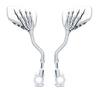 TOPCABIN 1 Pair para bicicleta Ciclismo Rear View espejo blindsight Multi ángulo ajustable Billet aluminio cromado exterior vista posterior vista lateral espejos de calavera de pinza para estilo