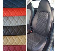 TOPCAR ATHENS Top Car Rhombus | Dos fundas de asiento de coche de lujo | de piel sintética | 100 % ajuste perfecto, KOM Fundas de asiento compatibles con Forwo, negro (Fortwo (450) 1998 - 2007)