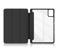 TOPCASE Funda Clara Transparente PC Respaldo para Lenovo Tab M11 TB330FU 11 Pulgadas 2024 con Soporte Bolígrafo,Ultra Delgado Carcasa con Soporte Función y Auto-Sueño/Estela,Negro