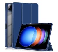 TOPCASE Funda Clara Transparente PC Respaldo para Xiaomi Mi Pad 6S Pro 12.4 Pulgadas 2024 con Soporte Bolígrafo,Ultra Delgado Carcasa con Soporte Función y Auto-Sueño/Estela,Azul Oscuro