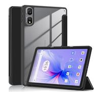 TOPCASE Funda para tablet Blackview Tab 16 Pro de 11 pulgadas, ultrapiel, transparente, parte trasera de PC, con función de encendido y apagado automático, color negro