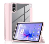 TOPCASE Funda para tablet Blackview Tab 16 Pro de 11 pulgadas, ultrapiel, transparente, parte trasera de PC, con función de encendido y apagado automático, color rosa