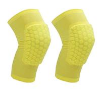 Topcloud Hex Honeycomb Rodilleras Antideslizantes Pierna Rodilla Protector de Manga Corta Equipo de Voleibol Deportes Adultos Par (2 Mangas) Amarillo XL