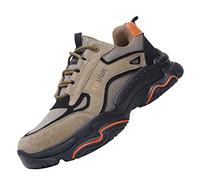 Topcloud Unisex Malla Transpirable Seguridad Impermeable Antideslizante Puntera de Acero Zapatillas de Deporte Ligero A Prueba de pinchazos Construcción Protectora Calzado Industrial marrón 41