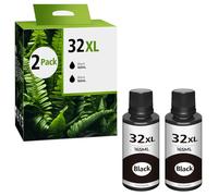 Topcolor Juego de 31 botellas de tinta negra 32XL compatibles con HP 31 32XL compatibles con HP Smart-Tank 7301 7602 5101 7001 6001 6001, Smart-Tank Plus 651 551 455 457 450 impresora todo en uno 2P