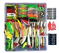 Topconcpt - Kit de señuelos de Pesca de 275 Piezas, Ranas, cucharas, Saltamontes, para lubina, Trucha o salmón