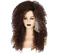 Topcosplay Peluca Afro para Mujer, Cosplay Peluca Larga Peluca Marrón Rizada para Disfraz de Halloween Carnaval