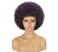 Topcosplay Peluca afro para mujer, peluca rubia tipo afro de los años 70, para disfraz de discoteca (morado)
