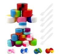 TOPCZY 18 botes de silicona antiadherentes, 2 ml, 5 ml, recipientes para muestras a prueba de fugas, recipientes para crema sin BPA, tarros de crema multicolor con espátula, recipientes pequeños para