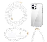 TOPCZY 2 Piezas Charm de Cadena Teléfono Móvil Perlas, Cordones de Teléfono Bandolera de Perlas para Bolsa Hombro, Cadena de Teléfono Celular de Perlas para Carcasa Telefono