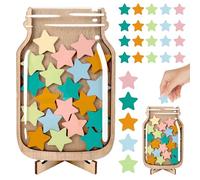 TOPCZY Tarro de recompensa Personalizado, Tarros de recompensa con Estrellas, Tarro de Recompensa para Aula, Tarro de recompensa magnético para niños, Tarro de recompensa para Profesores