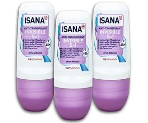 TopDeal 3 unidades ISANA Antitranspirante Roll-on 5 en 1 3 x 50 ml Deoroller Deo