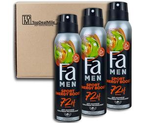 TopDealMile - Desodorante Fa Men Antitranspirante Sport Energy 3 x 150 ml Boost