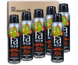 TopDealMile - Pack de almacenamiento para desodorante Fa Men Antitranspirante Sport Energy Boost 6 x 150 ml