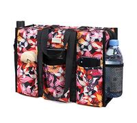 TOPDesign, Bolso impermeable con 13 bolsillos exteriores e interiores, cierre de cremallera superior y soporte inferior grueso, Flores de cinco pétalos