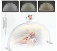 TopDirect Lampara Media Luna,23" 42W LáMpara De Escritorio De UñAs con Soporte para Teléfono Móvil, LED Professional Nail Light Lash Light, Luz de Pestañas para SPA Facial Manicura (Blanco,58cm)