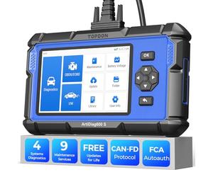 TOPDON AD600S obd2 Diagnosis con 4 Sistemas y 9 Funciones de Reinicio | Diagnosis coche multimarca Sistema de Motor ABS SRS Transmisión, AutoVin, Actualización gratuita