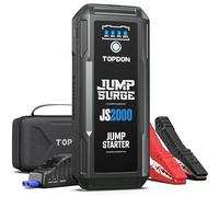 TOPDON Arrancador de Coches, arrancador de batería 2000A/16000mAh para Motores diésel de hasta 8l de gas/6l, Paquete Arranque de batería portátil de 12 V con Cables de Puente y Funda de protección