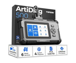 TOPDON OBD2 Scanner ArtiDiag500, Engine ABS SRS Transmission Professional Diagnostic Tool, All OBD2 Code Reader, AutoVIN, Car Battery Voltage Test, Wi-Fi Free Update, 1 Years Warranty