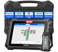 TOPDON One obd2 Diagnosis Scanner con Codificación ECU, Topología OE, J2534 Pass-Thru, 50+ Reset, Bidireccional Maquina Diagnosis Coche Multimarca, TopFix AI, FCA/Renault/VAG SFD SGW, CANFD & DoIP