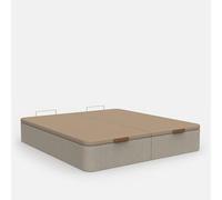 Topdormitorios - Canapé Abatible De Polipiel - Cajón De Gran Capacidad - Tapa 3D - Montaje y Subida Gratuitos - Tela Acualine - Beige, 180 x 200 cm.