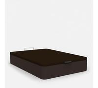 Topdormitorios - Canapé Abatible De Polipiel - Cajón De Gran Capacidad - Tapa 3D - Montaje y Subida Gratuitos - Polipiel - Dark Brown Chocolate, 150 x 200 cm.