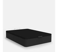 Topdormitorios - Canapé Abatible De Polipiel - Cajón De Gran Capacidad - Tapa 3D - Montaje y Subida Gratuitos - Polipiel - Black Negro, 120 x 190 cm.