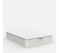 Topdormitorios - Canapé Abatible De Polipiel - Cajón De Gran Capacidad - Tapa 3D - Montaje y Subida Gratuitos - Polipiel - Blanco Roto, 135 x 180 cm.