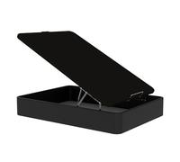 Topdormitorios - Canapé Abatible De Polipiel Tapizado - Cajón De Gran Capacidad - Tapa 3D - Subida Gratuita - Polipiel - Black Negro, 105 x 200 cm.