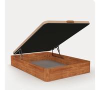 Topdormitorios | Canapé de Madera Abatible Gran Capacidad · Gran Capacidad; Cajón Madera; Cajón Cerezo; Tapa Crudo; Tejido 3D Transpirable · 150x200cm