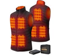 Topdot Chaleco Calefactable Hombre, Chaleco Calefacción Eléctrica con Batería de 7.4V 16000mAh Incluidas, 9 Zonas de Calentamiento, Chalecos de Invierno Cálidos para Exteriores, Senderismo, Acampada,L