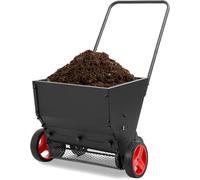 Topdresser - Esparcidor de césped con mango, 4 ruedas, velocidad ajustable, sembradora de jardín para fertilizantes y aplicación de suelo