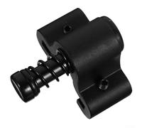 Tope ajustable de aluminio para puerta de granero con diseño de resorte para un deslizamiento silencioso, guía de suelo sin taladrar que evita que se balancee, kit de herrajes negros de 2.16 x 1.97 x