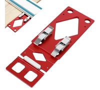 Tope de ángulo para riel guía, CNC mecanizado de 90°, aleación de aluminio, para Festool, Makita, Powertec y WEN - Corte de ángulo preciso con guía para proyectos de madera y bricolaje, color rojo